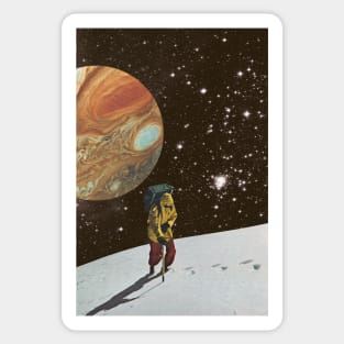 Hiking on the Moon Sticker
